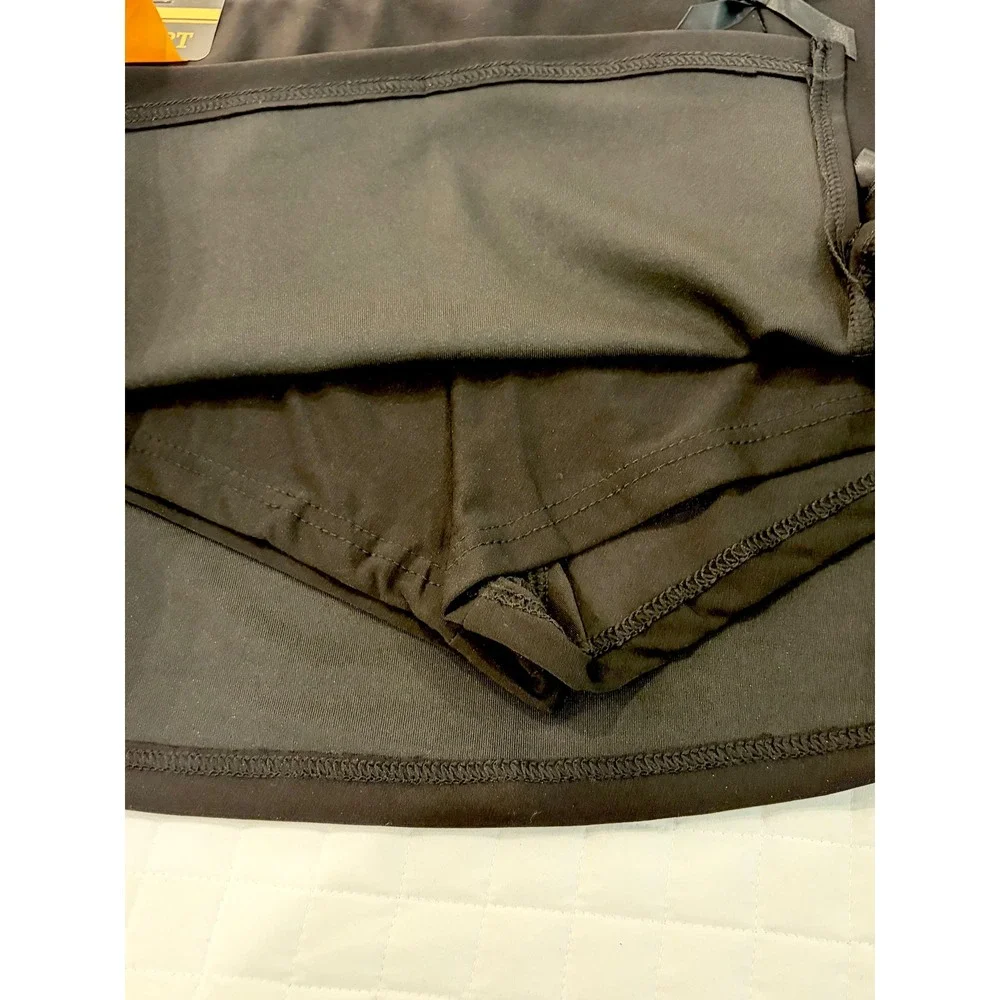 Free Haven Black Bow Accent Mini Skort DR9008 Four Way Stretch Smoothing Waist M